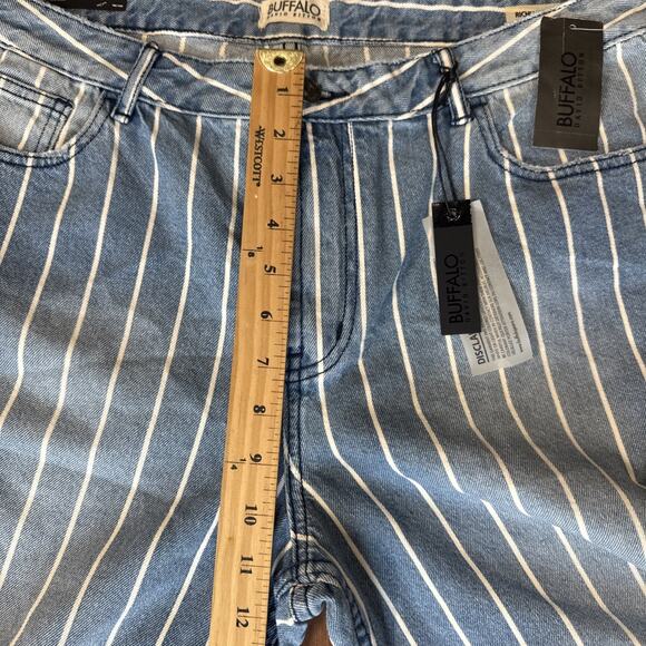 Buffalo David Bitton Blue & White Striped “Richie” Jeans, Mid-Rise,‎ Size 32 NEW - Picture 4 of 9